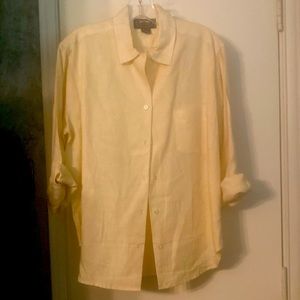 British khaki linen blouse
